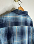 Outerknown 100% Organic Cotton Button Down Blanket Shirt Blue Plaid