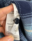 Outerknown 100% Organic Cotton Button Down Blanket Shirt Blue Plaid
