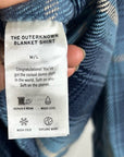Outerknown 100% Organic Cotton Button Down Blanket Shirt Blue Plaid