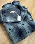 Outerknown 100% Organic Cotton Button Down Blanket Shirt Blue Plaid