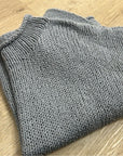 Eileen Fisher 100% Organic Cotton Thick Textured Knit Mock Neck Blue Sweater