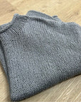 Eileen Fisher 100% Organic Cotton Thick Textured Knit Mock Neck Blue Sweater