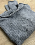 Eileen Fisher 100% Organic Cotton Thick Textured Knit Mock Neck Blue Sweater
