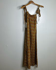 Ex - Voto 100% Cotton Block Print Bohemian Iris Sundress Maxi Flowy