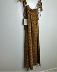 Ex - Voto 100% Cotton Block Print Bohemian Iris Sundress Maxi Flowy