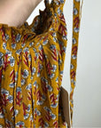 Ex - Voto 100% Cotton Block Print Bohemian Iris Sundress Maxi Flowy
