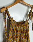 Ex - Voto 100% Cotton Block Print Bohemian Iris Sundress Maxi Flowy