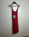 Nation LTD 100% Pima Cotton Penelope Cross Back Smocked Midi Dress Red