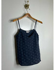 AG 100% Silk Whale Nautical Fish V- Neck Camisole Tank Top