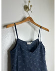 AG 100% Silk Whale Nautical Fish V- Neck Camisole Tank Top