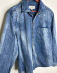 Hudson 100% Cotton Acid Wash Button Down Oversized Shirt