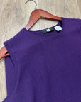 Saks Fifth Avenue 100% Cashmere Deep Purple Knit Tank Top Sweater