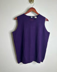 Saks Fifth Avenue 100% Cashmere Deep Purple Knit Tank Top Sweater