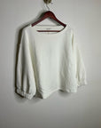 Nation LA 100% Cotton Geri Sweatshirt French Terry Boxy Fit in Porcelain