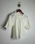 Nation LA 100% Cotton Whitney Ruffle Short Sleeve Top in Porcelain