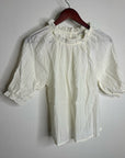 Nation LA 100% Cotton Whitney Ruffle Short Sleeve Top in Porcelain