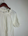 Nation LA 100% Cotton Whitney Ruffle Short Sleeve Top in Porcelain