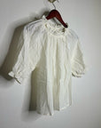 Nation LA 100% Cotton Whitney Ruffle Short Sleeve Top in Porcelain