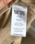 Nation LA 100% Pima Cotton Tan Neutural Tiered Short Sleeve Midi Dress