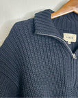 MATE The Label 100% Organic Cotton Half - Zip Chunky Knit Oversized Sweater