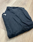 Garnet Hill 100% Linen Black V - Neck Short Sleeve Boxy Fit Blouse Top