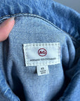 AG Denim 100% Cotton Tie Belt Button Down Jean Jacket Oversized