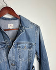 AG Denim 100% Cotton Tie Belt Button Down Jean Jacket Oversized