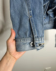 AG Denim 100% Cotton Tie Belt Button Down Jean Jacket Oversized