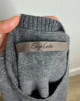 Enza Costa 100% Cashmere Gray Short Sleeve Knit Crew Neck Top