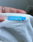 J. McLaughlin 100% Linen White Blue Embroidered Long Sleeve Midi Length Dress