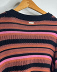 Cleobella 100% Organic Cotton Knit Multicolor Striped Bethany Cardigan Sweater