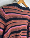 Cleobella 100% Organic Cotton Knit Multicolor Striped Bethany Cardigan Sweater
