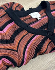 Cleobella 100% Organic Cotton Knit Multicolor Striped Bethany Cardigan Sweater