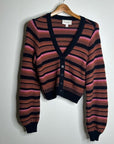 Cleobella 100% Organic Cotton Knit Multicolor Striped Bethany Cardigan Sweater
