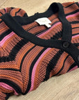 Cleobella 100% Organic Cotton Knit Multicolor Striped Bethany Cardigan Sweater