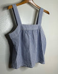 Brixton 100% Cotton Striped Babydoll Textured Tank Top