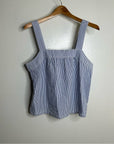 Brixton 100% Cotton Striped Babydoll Textured Tank Top