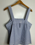 Brixton 100% Cotton Striped Babydoll Textured Tank Top