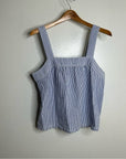 Brixton 100% Cotton Striped Babydoll Textured Tank Top