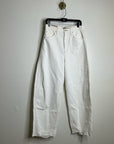 Hudson 100% Cotton White Distressed Bailey Barrel Jean Contrast Stitching