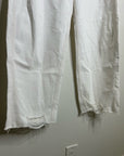 Hudson 100% Cotton White Distressed Bailey Barrel Jean Contrast Stitching