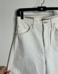 Hudson 100% Cotton White Distressed Bailey Barrel Jean Contrast Stitching