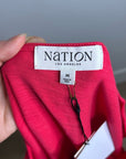 Nation LA 100% Cotton Emmy Flutter Sleeve Short Sleeve T- Shirt in Red