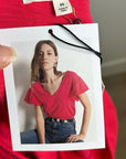 Nation LA 100% Cotton Emmy Flutter Sleeve Short Sleeve T- Shirt in Red