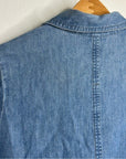 BR Cotton Hemp Denim Chambray Long Sleeve Button Down Top