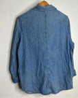 BR Cotton Hemp Denim Chambray Long Sleeve Button Down Top