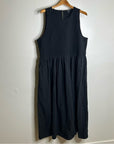 Madewell 100% Cotton Poplin Smocked Black Tank Maxi Dress