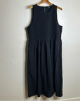 Madewell 100% Cotton Poplin Smocked Black Tank Maxi Dress