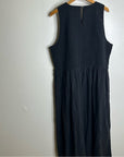 Madewell 100% Cotton Poplin Smocked Black Tank Maxi Dress