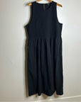 Madewell 100% Cotton Poplin Smocked Black Tank Maxi Dress